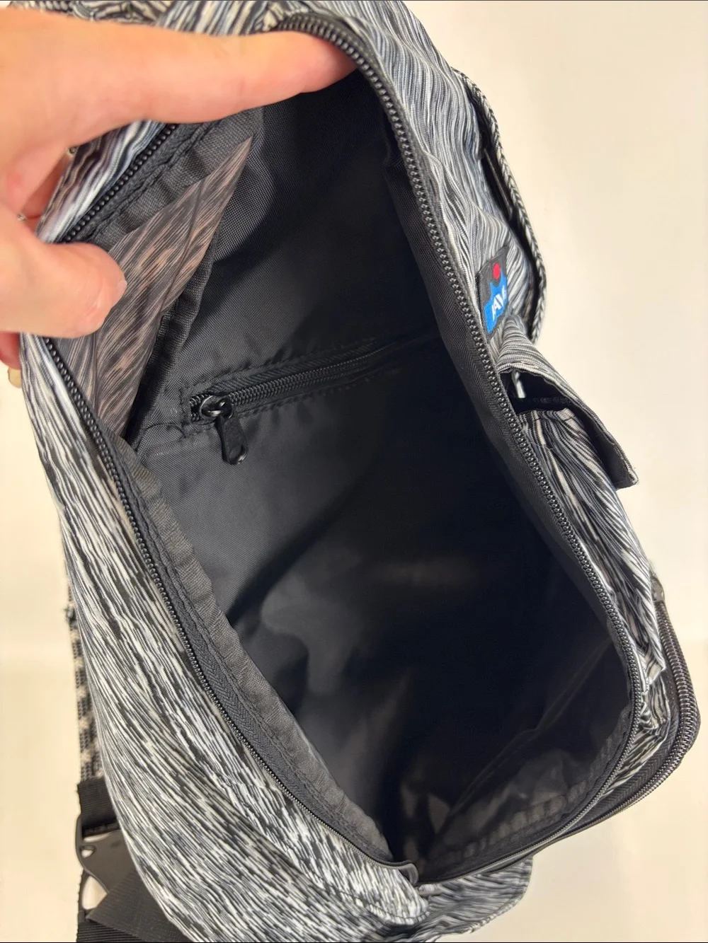 KAVU Rope Sling Bag Black and White Polyester